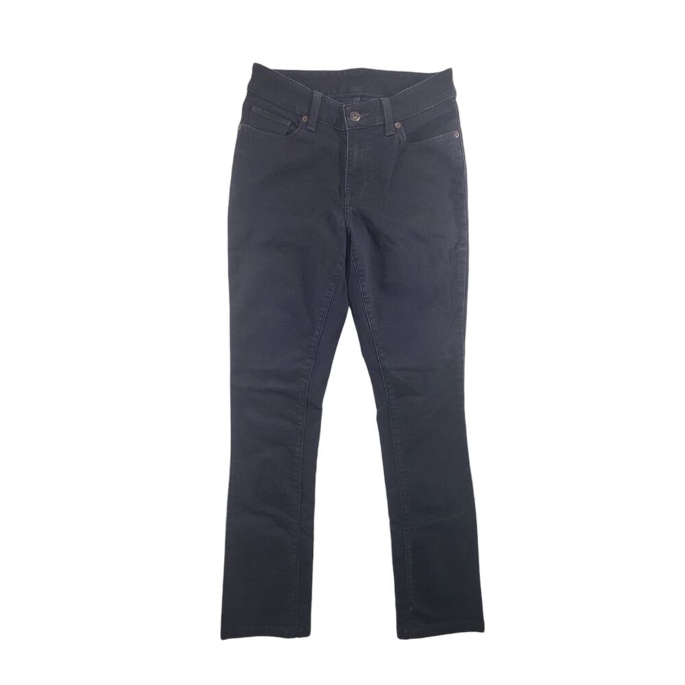 sz 2 L.L. Bean Favorite Fit Black Jeans Denim Women's Stretch 27x30 Beanflex